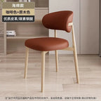 Italienischer Polster-Esszimmerstuhl aus Leder – Moderner Küchenstuhl mit Rückenlehne, High-Density Schaum &amp; stabilem Eisenrahmen im nordischen Design