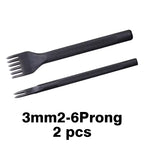 WUTA Diamond Pricking Iron Lederchisel – Schwarzes Stichloch-Werkzeug mit 3 mm oder 4 mm Zahnabstand für präzise Lederhandarbeit