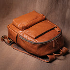 LUOKIR Vintage Leder Rucksack Unisex – Echter Cowhide Leder Laptoprucksack für 15 Zoll, Schule, Reise & Alltag