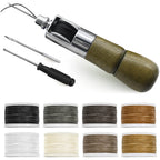 Speedy Stitcher Leder Nähahle – Handnähmaschine für Leder, Canvas & Reparaturen | Buchenholzgriff, Profi-Set