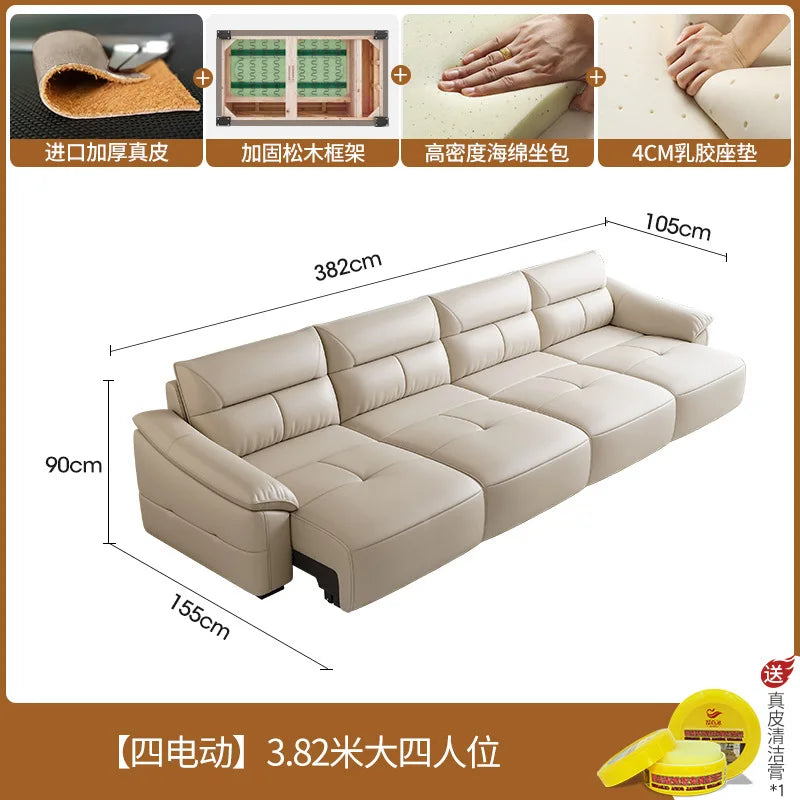 Leder Schlafsofa 2025 – Intelligentes elektrisches Sofa Bett für kleine Wohnungen, multifunktionales Faltsofa im Light-Luxury Design