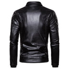 Herren Winter PU Leder Motorradjacke – Slim Fit Biker Bomberjacke mit abnehmbarem Fellkragen & warmem Fleece-Futter