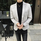 Herren Vintage Wildleder-Blazer im Slim Fit – Smart-Casual Sakko in Lederoptik für Business, Hochzeit & Streetwear