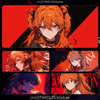 Asuka Langley XXL Anime Tapis de souris en cuir PU – Tapis de souris de jeu étanche au design Neon Genesis Evangelion