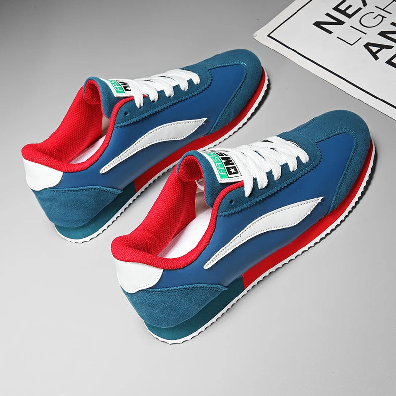WONST Herren Sneakers – Klassische Blaue Lederschuhe, Sportlich &amp; Modisch, Laufschuhe für Training und Alltag 