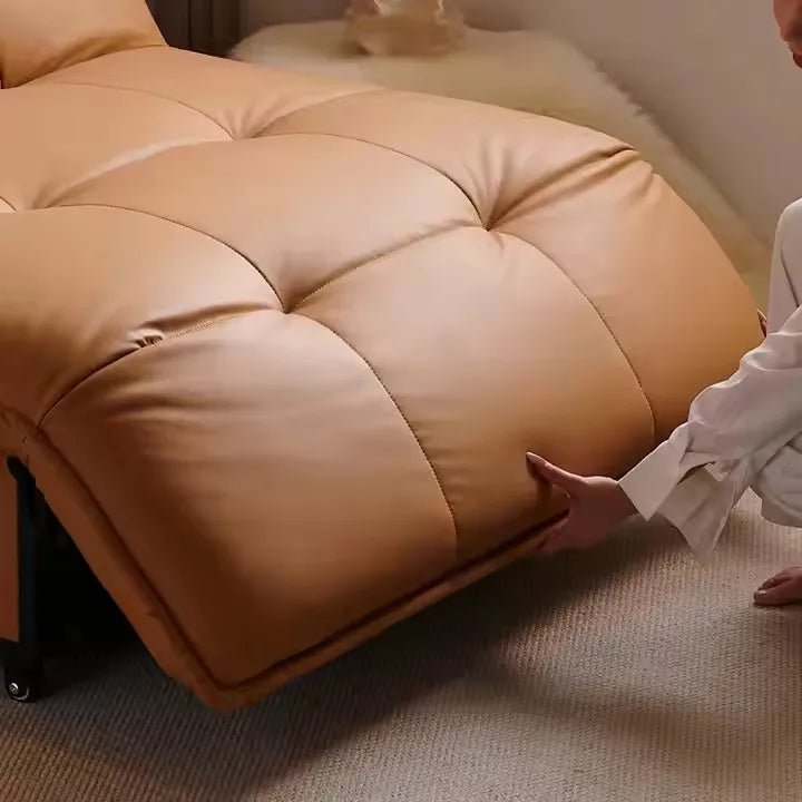 Luxuriöses elektrisches Leder Schlafsofa mit Stauraum – Klappbares Designer Sofa-Bett für Wohnzimmer, Schlafzimmer, Hotel & Apartment