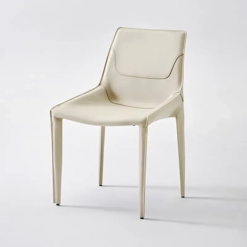 Moderner Esszimmerstuhl 2er-Set aus Sattelleder – Silla de comedor de diseño italiano con Lederoptik y Metallgestell im minimalistaischen Luxus-Stil 