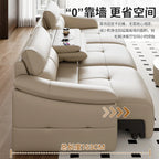 Leder Schlafsofa 2025 – Intelligentes elektrisches Sofa Bett für kleine Wohnungen, multifunktionales Faltsofa im Light-Luxury Design