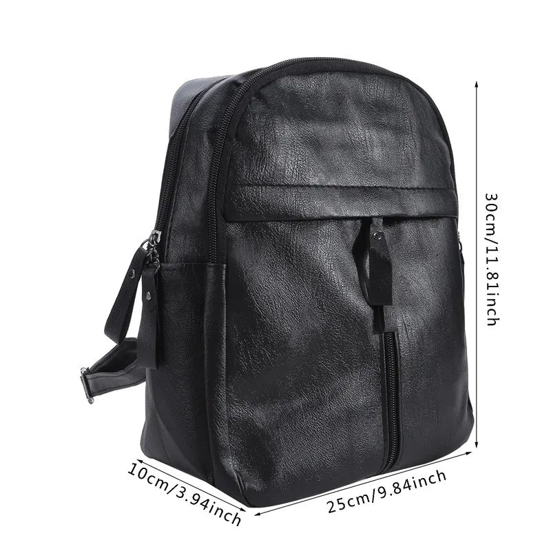 Damen Leder-Rucksack aus PU – Vintage Rucksack mit großem Stauraum für Schule, Reise & Alltag