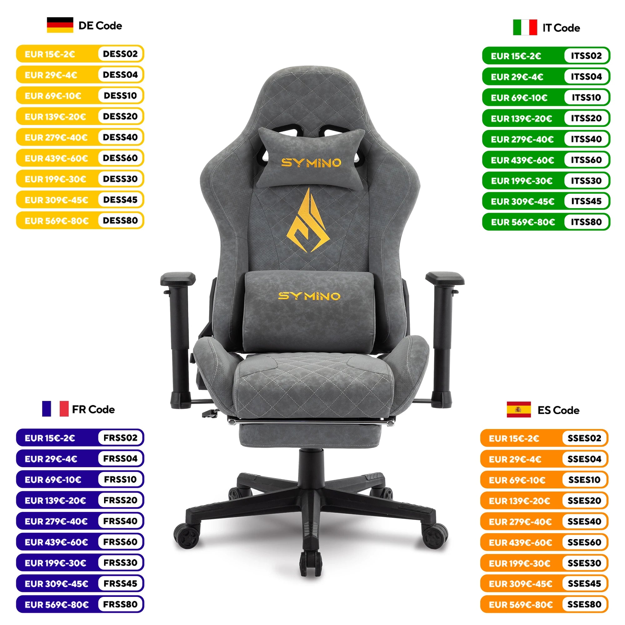 SYMINO Vintage Gaming Chair aus PU-Leder – Ergonomischer Drehstuhl mit Armlehnen & Rollen für Büro, Homeoffice & Gaming