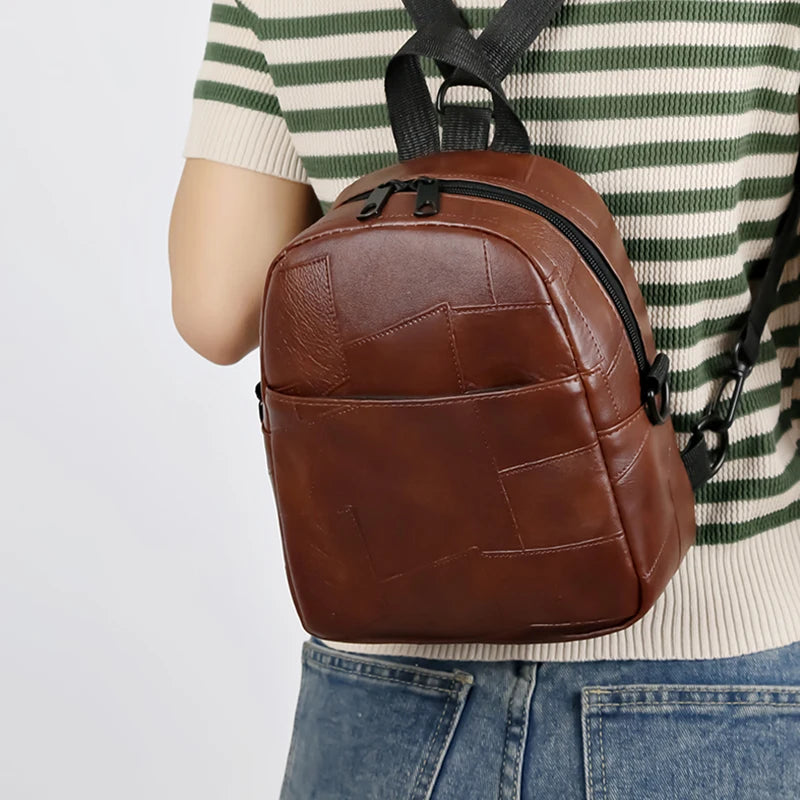 Leichter Softleder Rucksack Unisex – Modischer PU-Rucksack mit großem Volumen für Schule, Reise & Alltag