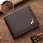 Portefeuille en cuir PU pour hommes – Portefeuille vertical fin avec protection RFID, cartes de visite et design minimaliste 