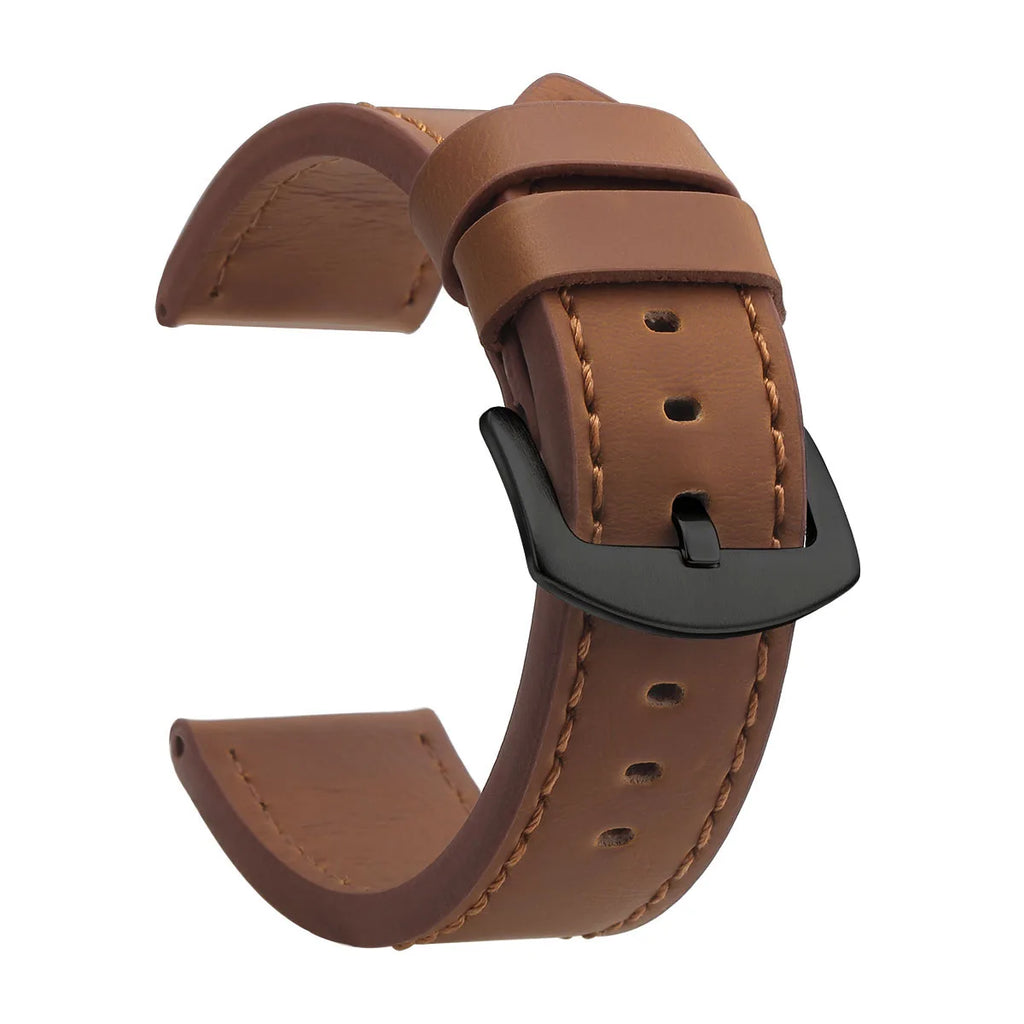 SAMCO Sport Vintage Leder-Uhrenarmband mit Edelstahlschließe - Correa de reloj clásica 18 / 20 / 22 / 24 mm para brazaletes