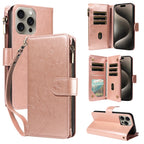Cartera multifunción de piel sintética con tapa y tapa para iPhone 11–16e – Kartenfach, Ständer &amp; Rundumschutz