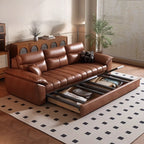 Luxuriöses Leder Relax-Ecksofa – Moderno sofá de salón en forma de L con función Relax, hochwertiges Wachsleder für Wohnzimmer &amp; Schlafzimmer 