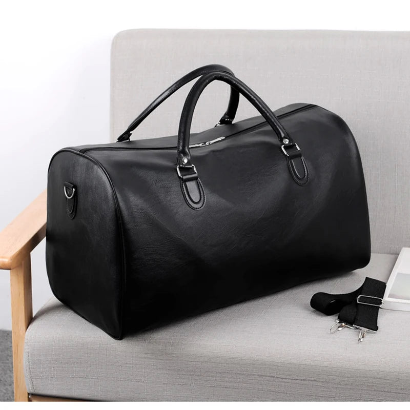 OLN Herren PU-Leder Gym Bag – Sportliche Duffle- & Reisetasche für Fitness, Business, Wochenende und Reisen