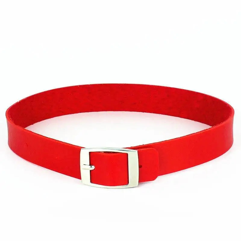 Pink Gothic Leder Choker mit Kette & Herz – Punk Halsband aus PU-Leder für Damen, Party & Rave Schmuck