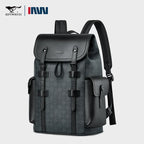 SEPTWOLVES Business Leder Rucksack Herren – Sac à dos design pour ordinateur portable avec monogramme, cordon et fermeture éclair