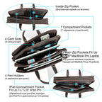 CONTACT’S Herren Leder Sling Briefcase – Vintage Business Schultertasche für Laptop bis 16"