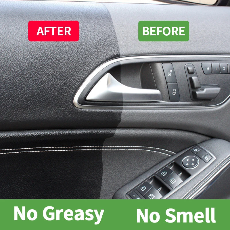 Auto Kunststoff & Leder Restaurator Spray – Tiefenpflege, Glanz & Farbauffrischer „Back to Black“ für Innen- & Außenpflege