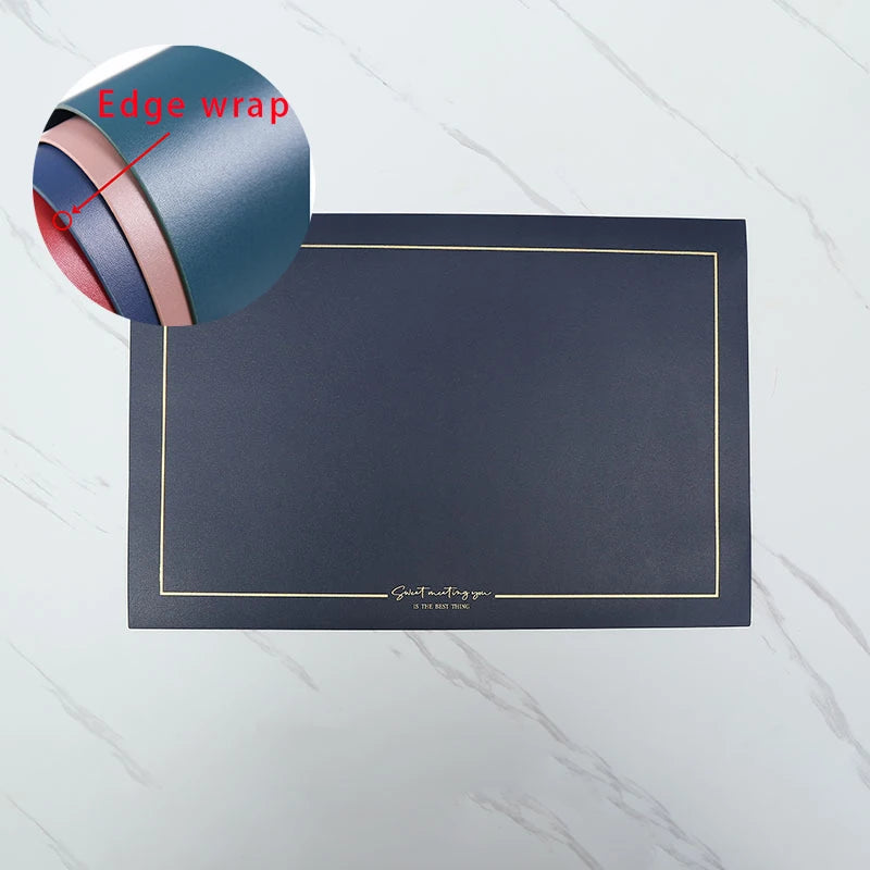 Rechteckige Leder-Tischsets – Öl- & wasserfeste, hitzeisolierende Platzmatten im europäischen Stil für Küche & Esszimmer