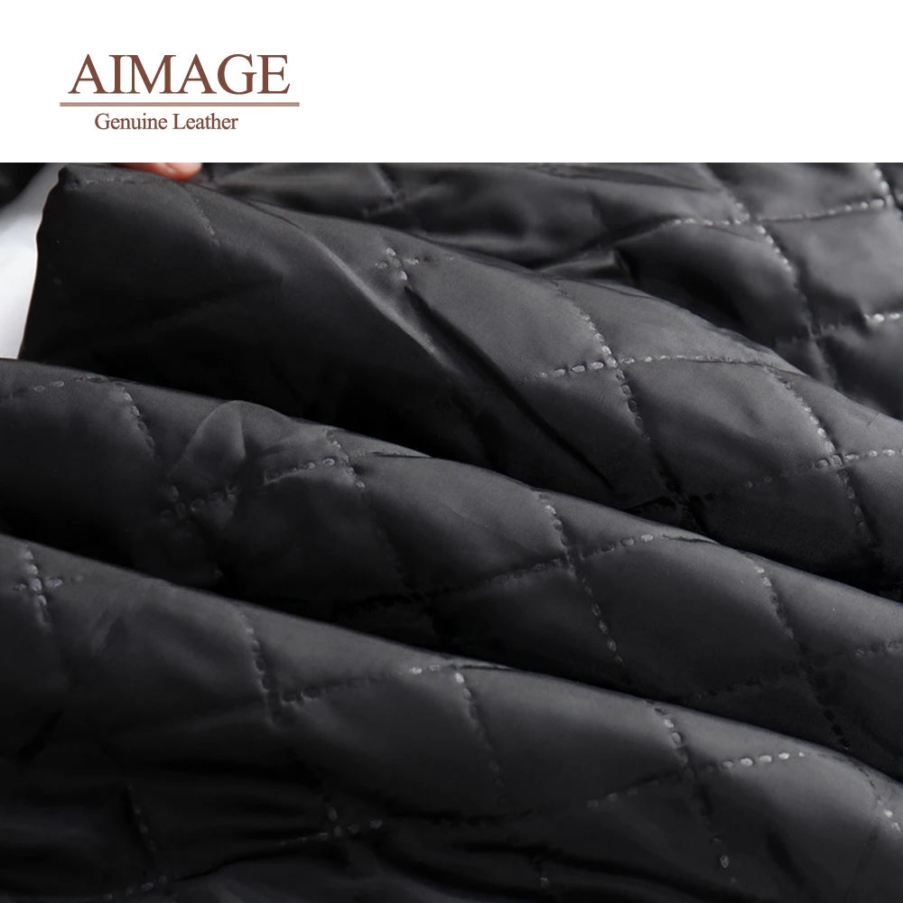 Pantalons de moto pour hommes en cuir véritable Schaffell – Pantalons de motard d'hiver haut, résistants au vent et à l'eau, 100 % écologiques