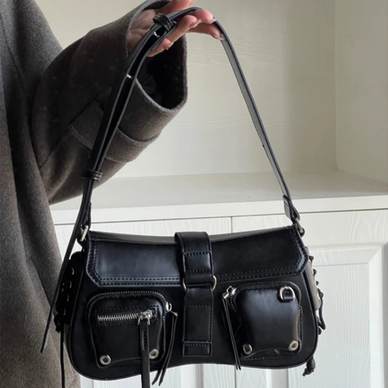 Sac à dos pour femme Yogodlns Goth Punk – Sac à dos en cuir PU cool avec sac à dos et design Ketten