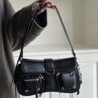 Sac à dos pour femme Yogodlns Goth Punk – Sac à dos en cuir PU cool avec sac à dos et design Ketten