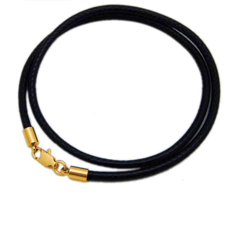 Geflochtene Lederkette Choker Schwarz & Braun – Lederhalskette mit Edelstahlverschluss für Damen & Herren