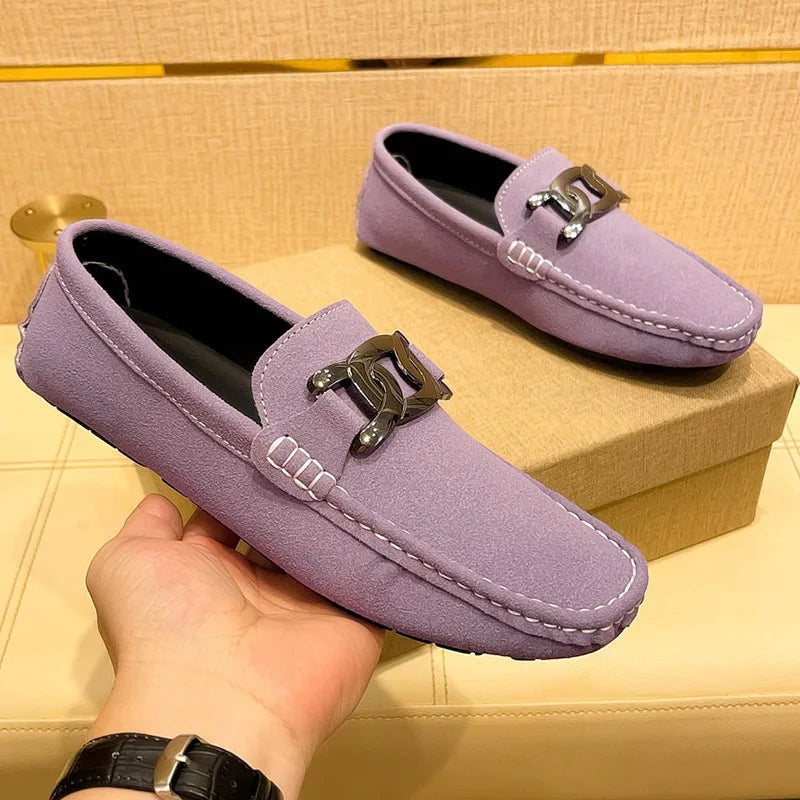 YRZL Herren Loafer in Übergröße bis 48 – Weiche Driving Mokassins aus Velours-Optik, Luxus Slip-On Flats für Alltag & Freizeit