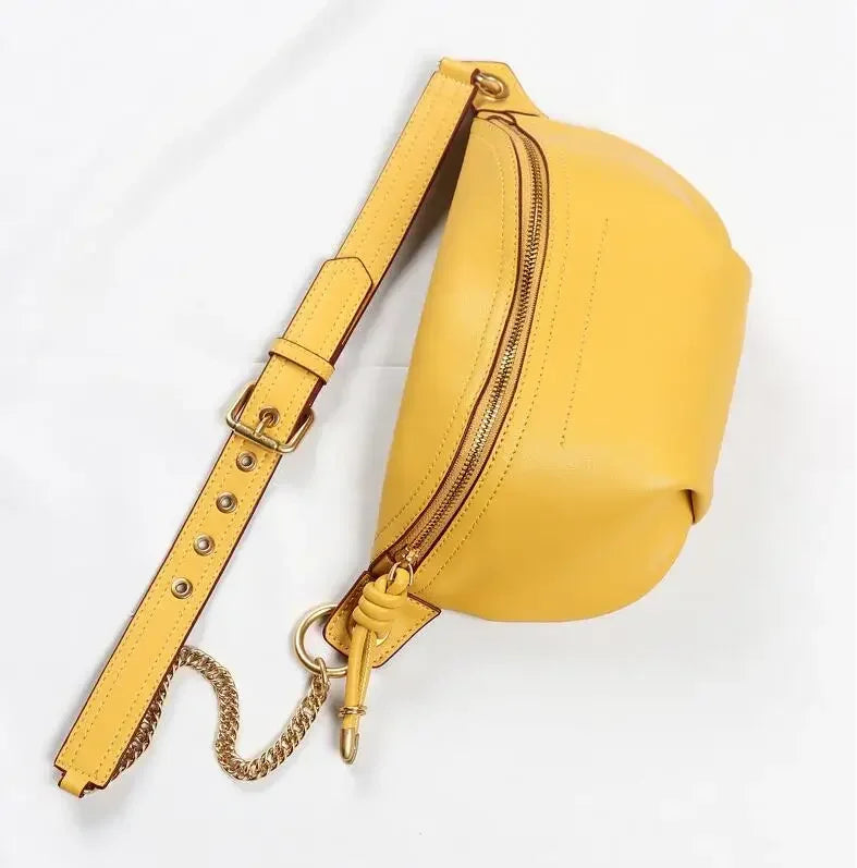 MAHEU Damen Echtleder Bauchtasche – Sportliche Fanny Pack & Chest Bag für Outdoor, Reisen und Alltag