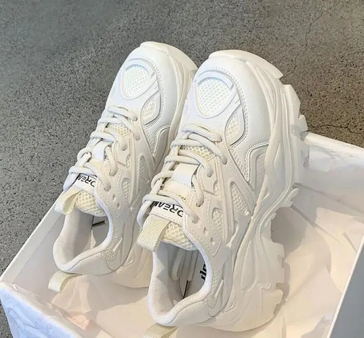 Sneaker Plateau para mujer 2024/2025 – Zapatillas deportivas Chunky negras con malla y cuero óptico | Zapatillas casual con plataforma Bequeme 