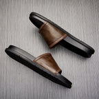 ZXQ Herren Luxus Leder Slipper 2025 – Handgefertigte Sommer Slides aus echtem Rindsleder, cómodas sandalias casuales para hombres 