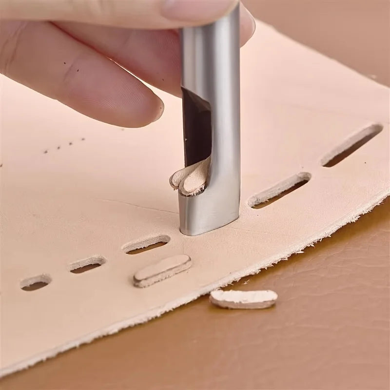 3-teiliges Oval Lederloch Stanzer Set – Ovale Hohlstanzen 1,5–20 mm für Gürtel, Taschen & Lederarbeiten