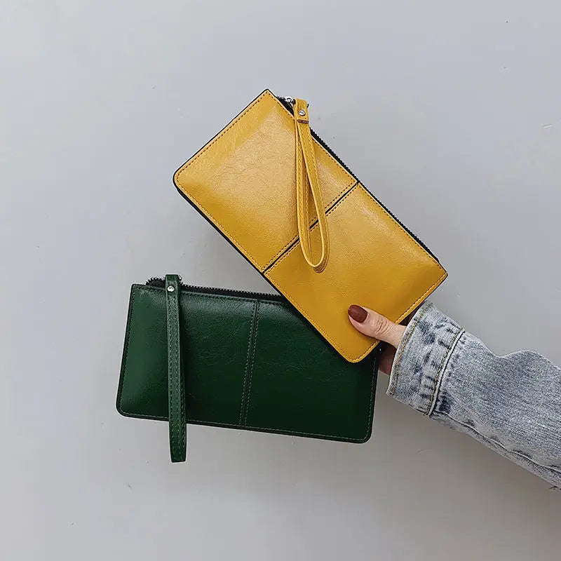 Yogodlns Damen Langgeldbörse aus PU-Leder – Elegante Clutch mit Reißverschluss, Kartenfächern, Münzfach &amp; Handyfach