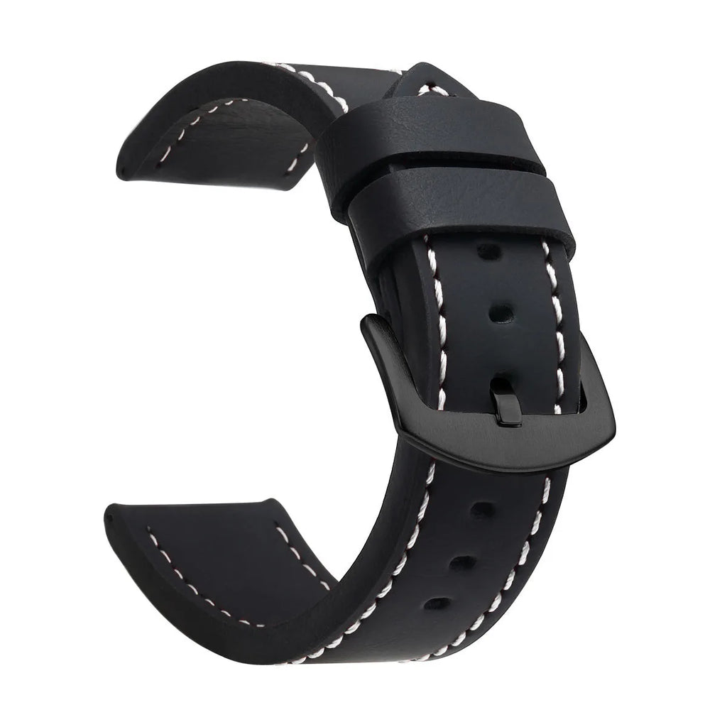 SAMCO Sport Vintage Leder-Uhrenarmband mit Edelstahlschließe - Correa de reloj clásica 18 / 20 / 22 / 24 mm para brazaletes