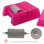 Quadratisches Lederkanten-Farbroller Set - Profi Oil Edge Box Werkzeug mit Zahnrädern für saubere Lederkanten (Rosé-Rot) 