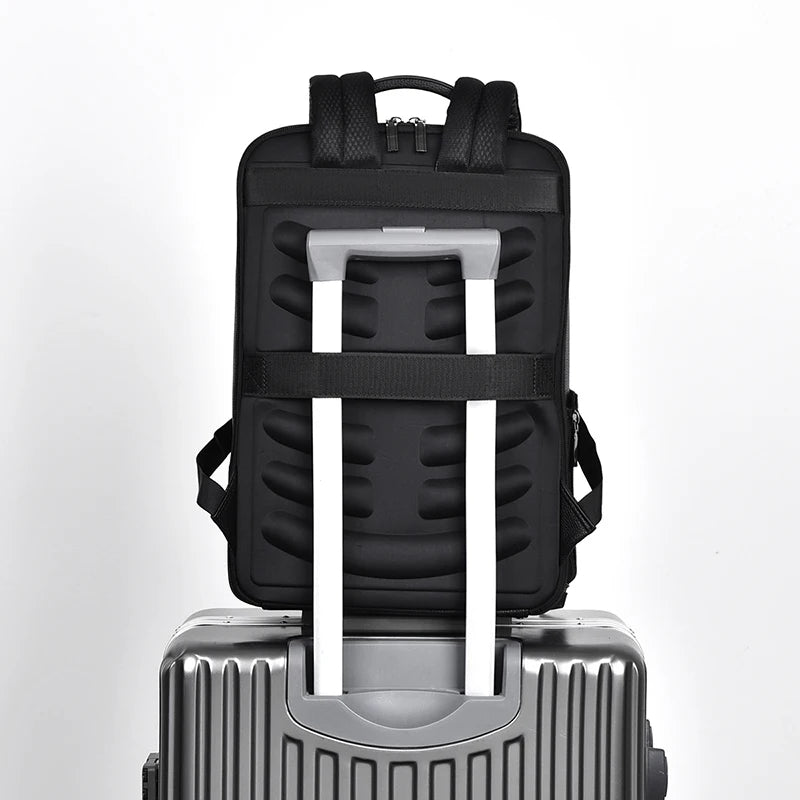 Sac à dos en cuir PU pour hommes – Fonction de chargement USB, sac à dos d'affaires et d'ordinateur portable plus moderne pour bureau et loisirs 