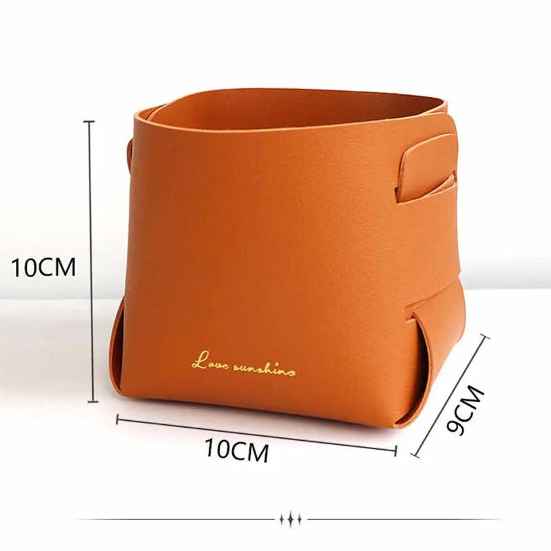 Kreative PU-Leder Aufbewahrungsbox im Nordic Style – Moderner Desktop Organizer für Schmuck, Schlüssel, Kosmetik & Dekoration