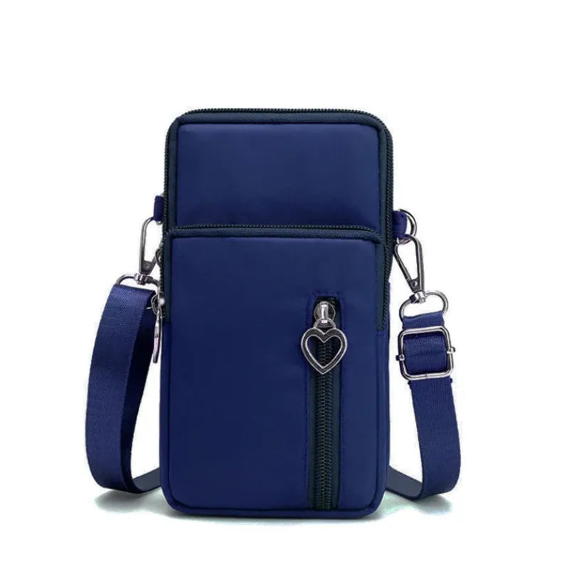 Mini Oxford Crossbody Bag – Wasserdichte Handytasche für Damen & Herren, Multi-Layer Zipper Nylon Bag