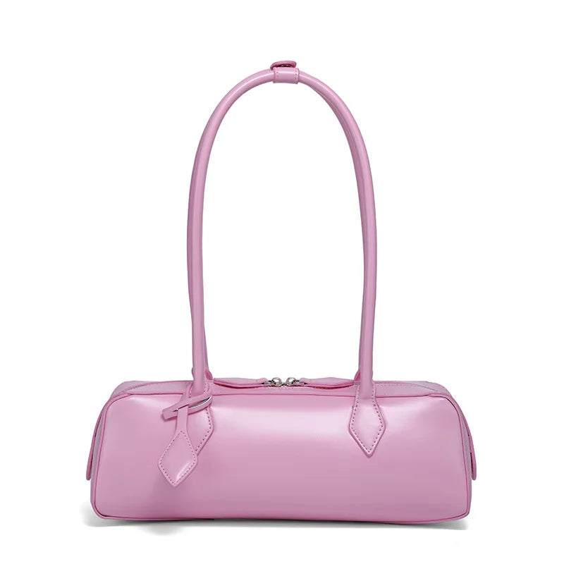 Damen Schultertasche aus echtem Leder 2025 – Vintage Korean Luxury Baguette Bag, elegante Underarm- & Shopping-Handtasche