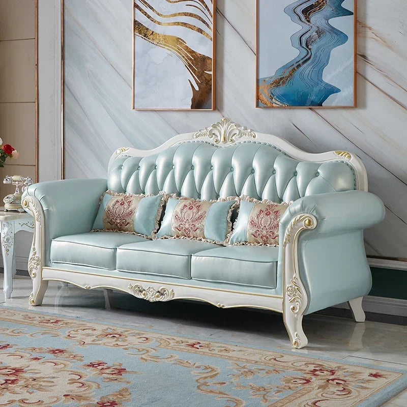 Minimalistisches Leder Sofa in Nordic Weiß – Modernes europäisches L-Sofa & Sofa-Bett für Wohnzimmer, Lounge & Konferenzräume