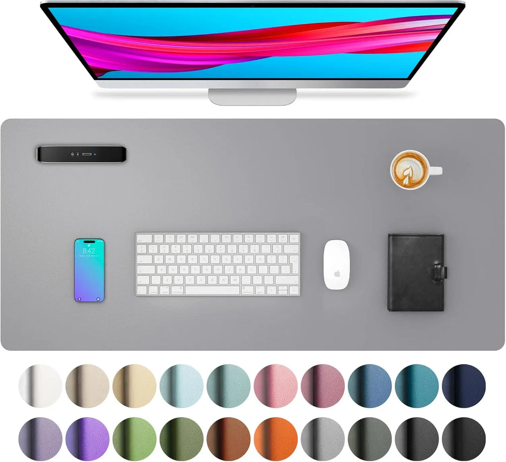 Großes Leder Mousepad & Schreibtischunterlage – Wasserdichte PU Leder Desk Mat für Büro, Homeoffice & Gaming