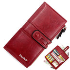 Damen Geldbörse Groß & Elegant – Lange PU-Leder Wallet mit Reißverschluss, Kartenfächern & hoher Kapazität