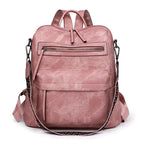 Großer Damen Laptop Rucksack aus wasserfestem PU-Leder – Anti-Diebstahl Retro Backpack mit extra viel Stauraum (36–55 L)