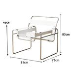 MOMO Lazy Sofa Chair aus Sattelleder – Skandinavischer Lounge- & Einzelsessel mit Edelstahlgestell und Armlehnen