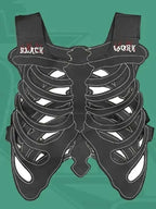 Gothic Skull Weste aus PU-Leder – Herren Dark Streetwear Weste mit 3D Skelett-Design, Hollow Look für Alltag & High Street