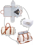 55L 2-en-1 Reise-Kleidertasche aus wasserdichtem PU-Leder - Bolsa de viaje grande con cierre, bolsa de ropa faltbare para mujeres