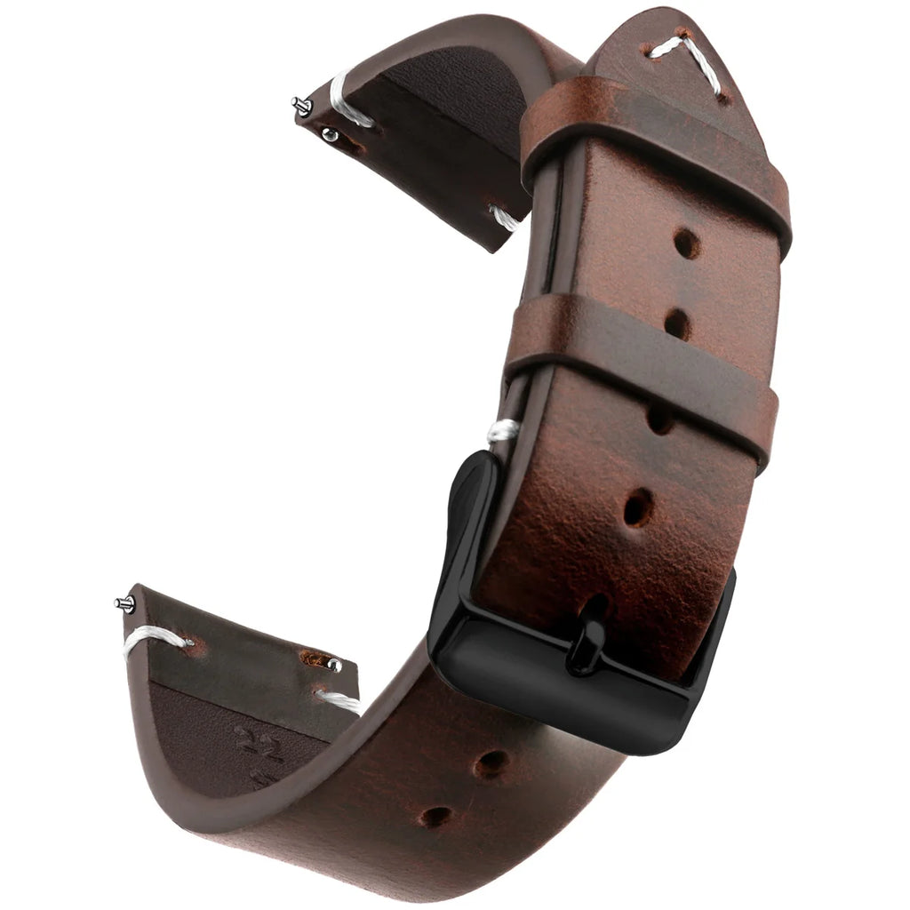 Gewachstes Leder Uhrenarmband mit Quick Release – Echtes Rindsleder Armband in 18–24mm für Smartwatches & klassische Uhren