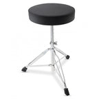 Höhenversstellbarer Drum Hocker aus PU-Leder – Gepolsterter Schlagzeugstuhl mit Edelstahl-Dreibein für Anfänger &amp; Erwachsene 
